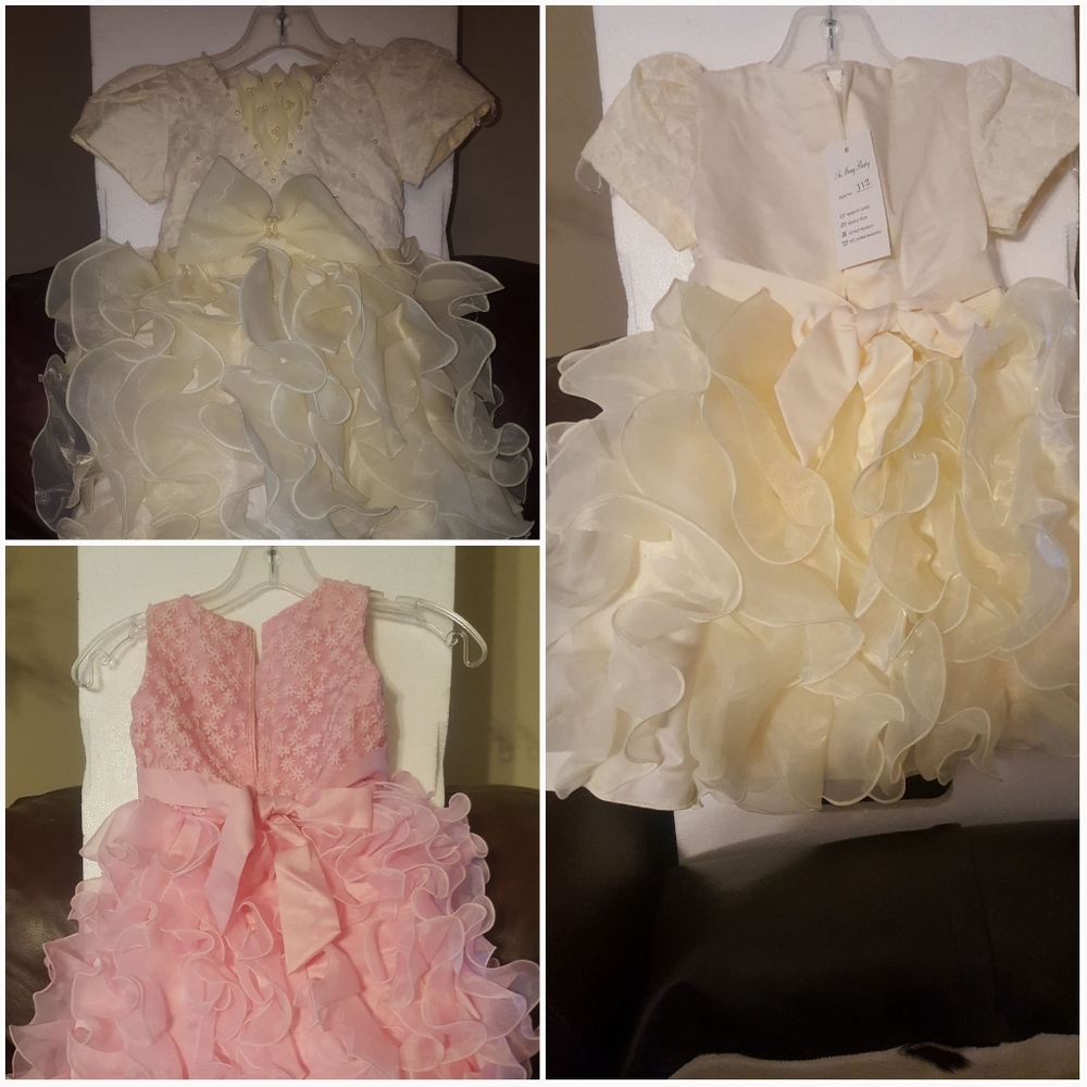 Girls Dresses (3) Assorted Styles & Colors New